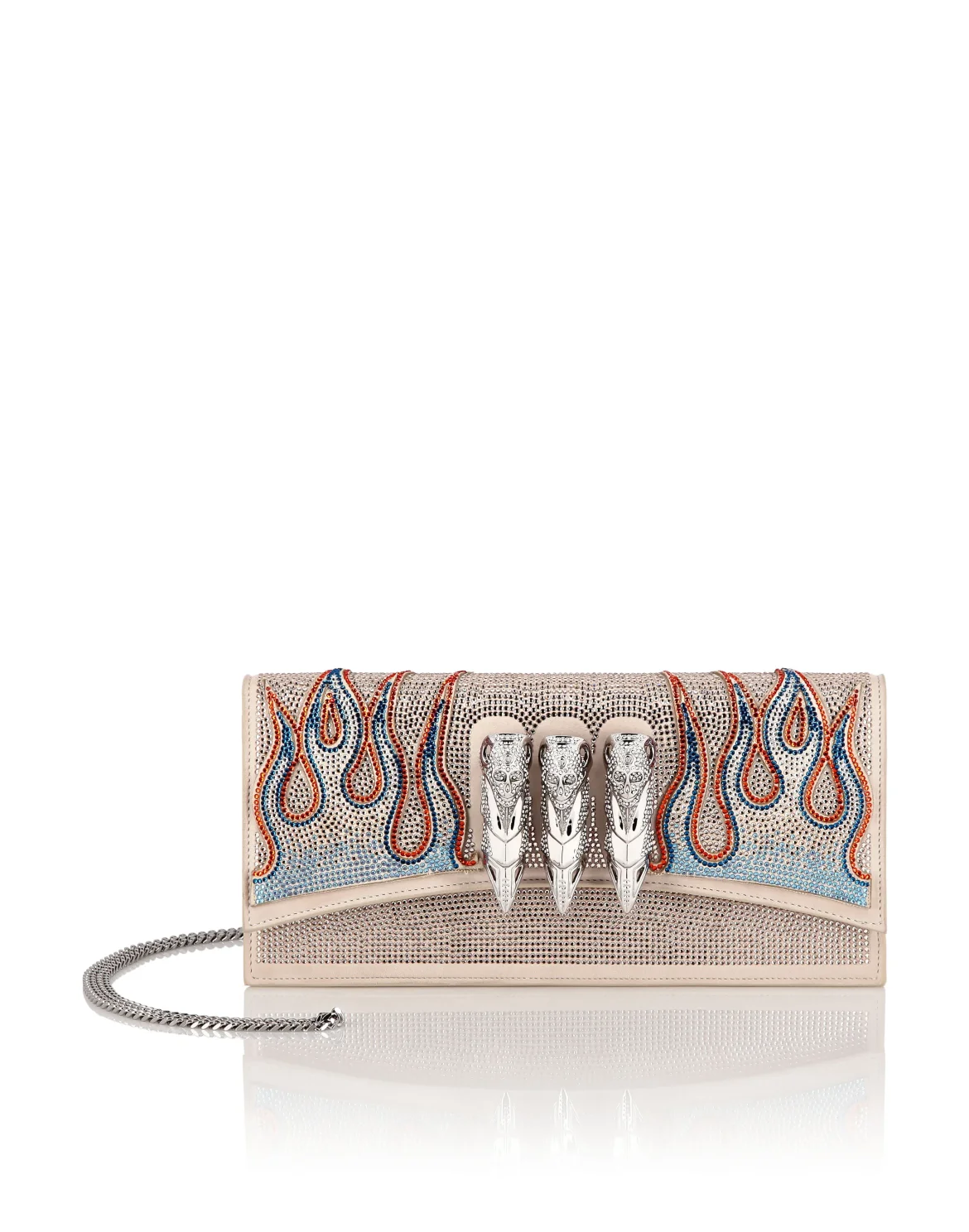 Embellished Baguette Bag Eagle, цвет: Бежевый