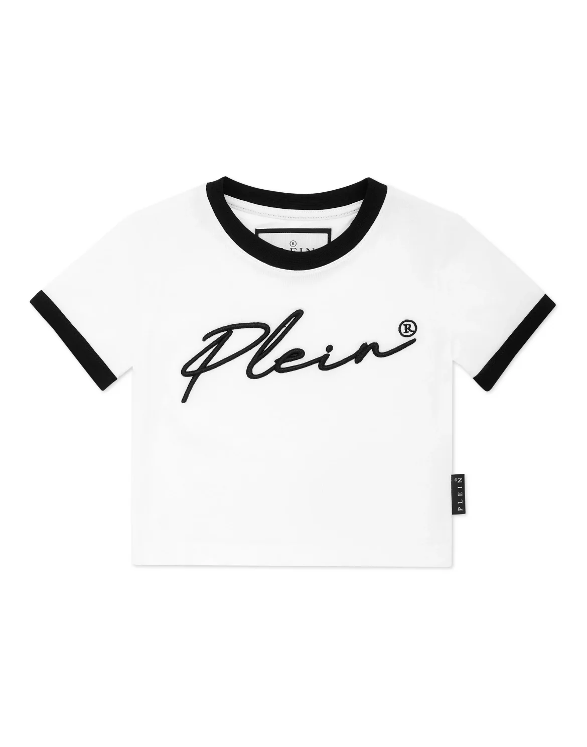 Cropped T-shirt Round Neck SS Signature, цвет: Белый
