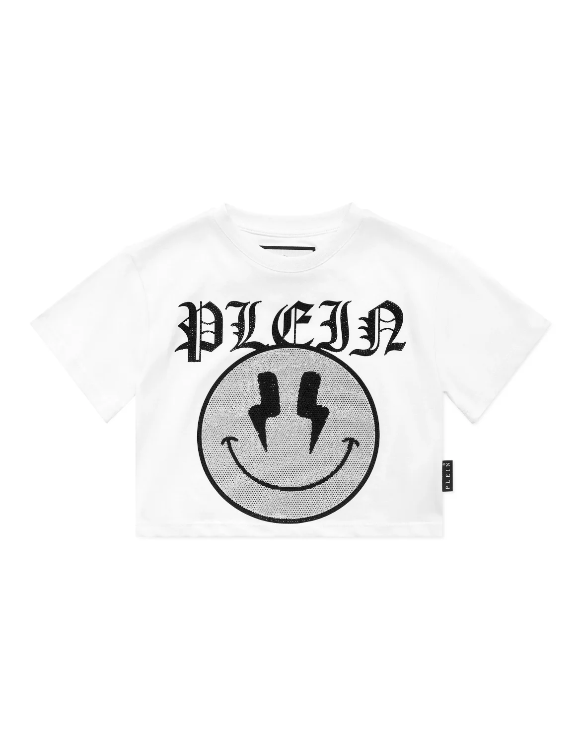 Cropped T-shirt Round Neck SS Smile, цвет: Белый
