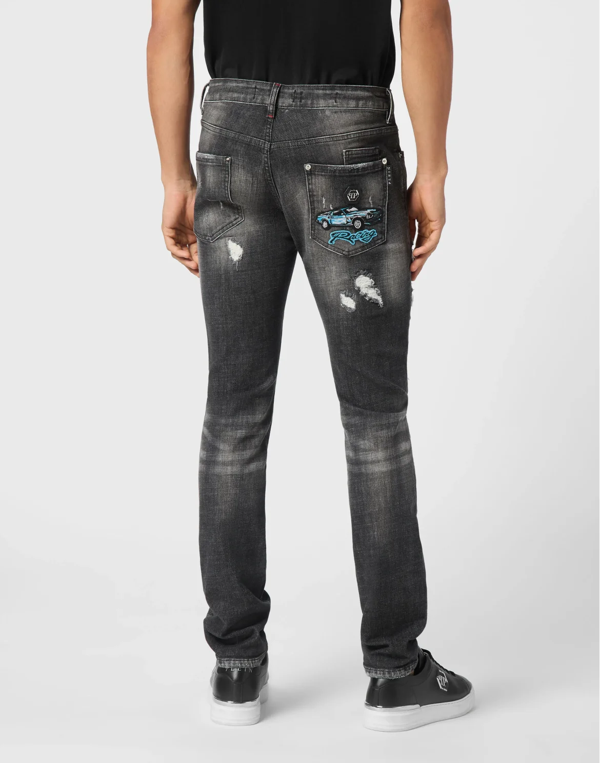 Denim Super Straight Cut Fit Trousers Cars Racing, цвет: Черный