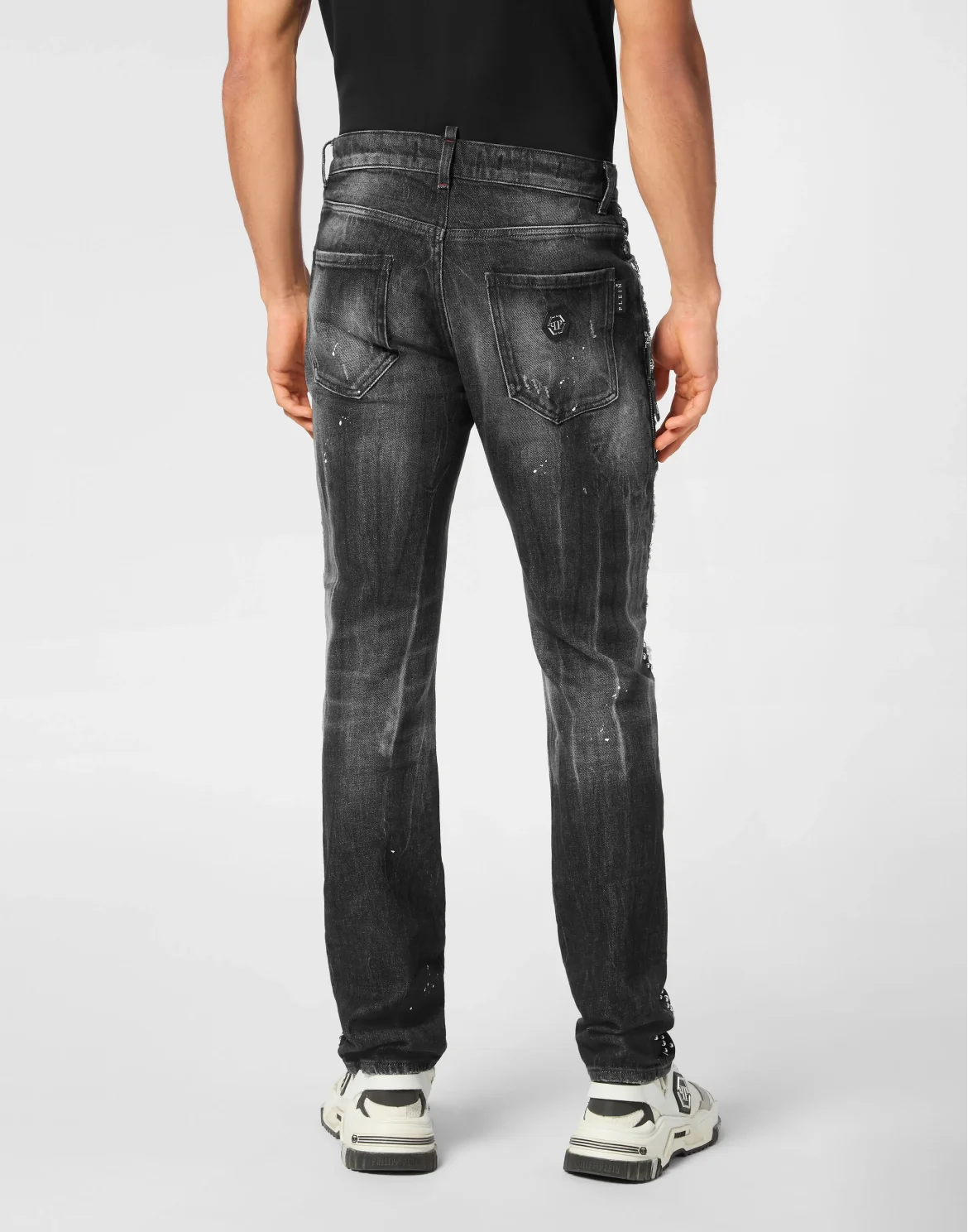 Denim Rock Star Fit Trousers Studs, цвет: Серый