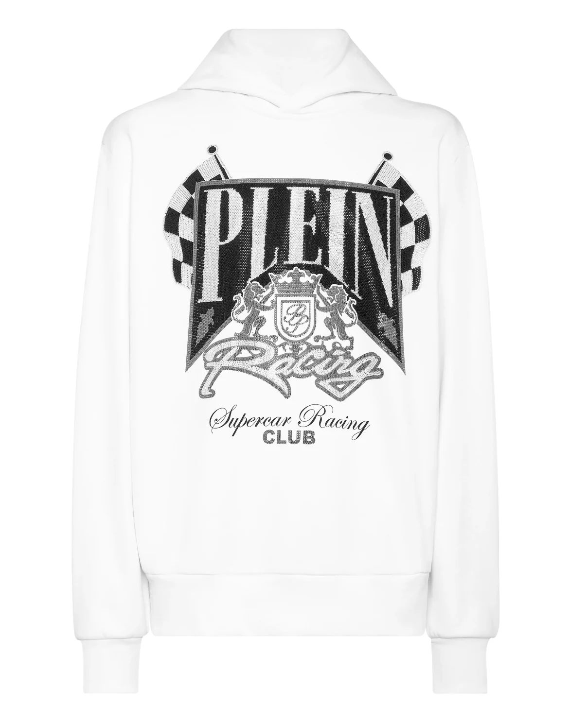 Hoodie Sweatshirt LS Strass Racing Club, цвет: Белый