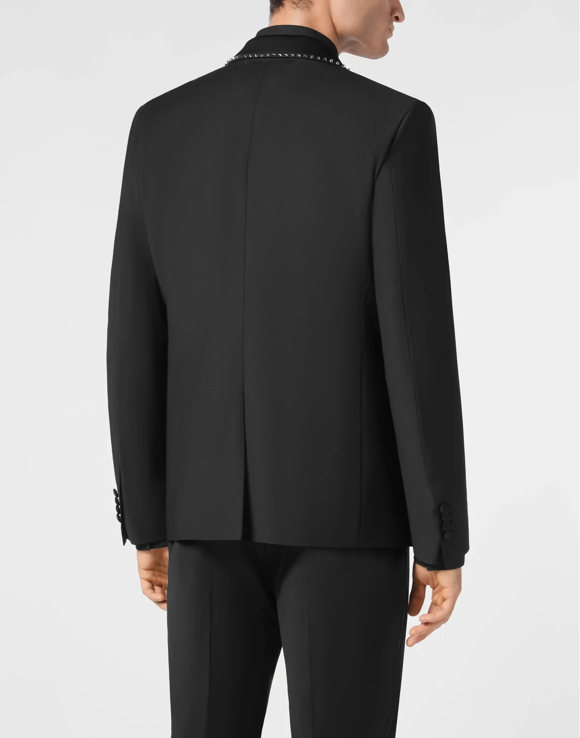 Wool/Satin Blazer Lord Fit LS Studs, цвет: Черный