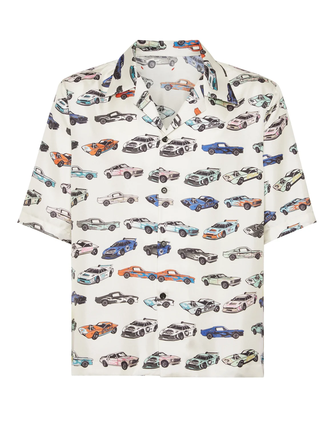 Silk Bowling Shirt SS Cars Racing, цвет: Бежевый