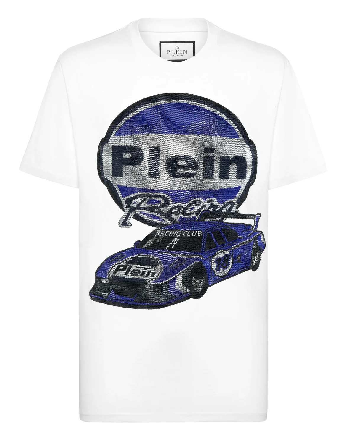 Jersey T-shirt Round Neck SS Strass Cars Racing, цвет: Белый