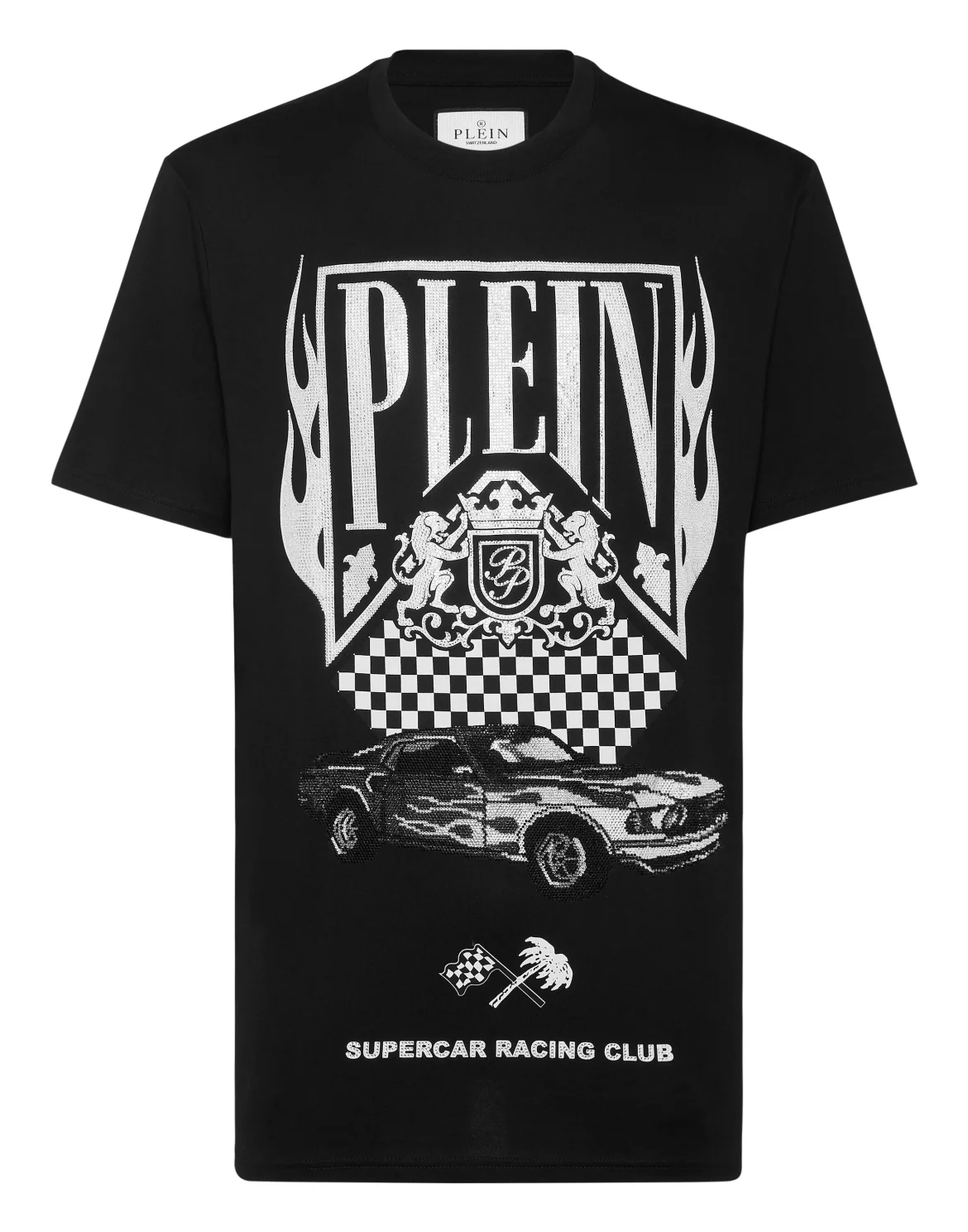 Jersey T-shirt Round Neck SS Strass Flame Racing, цвет: Черный