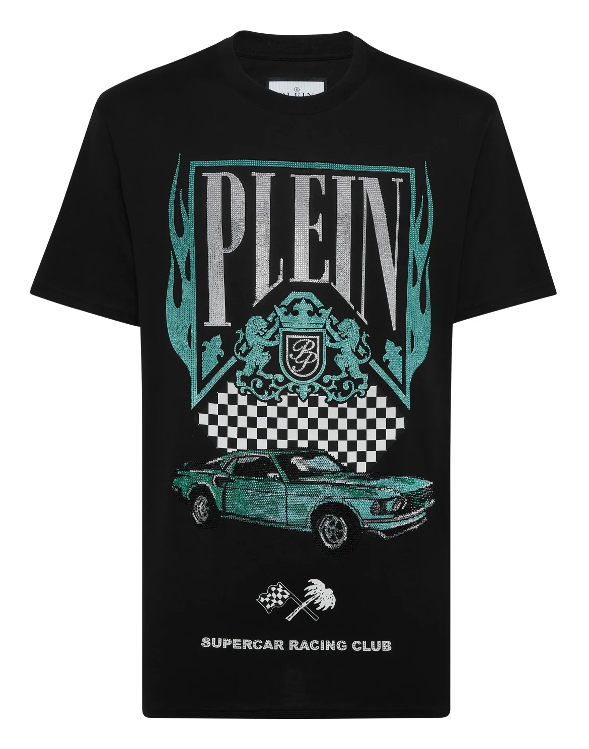 Jersey T-shirt Round Neck SS Strass Flame Racing, цвет: Черный