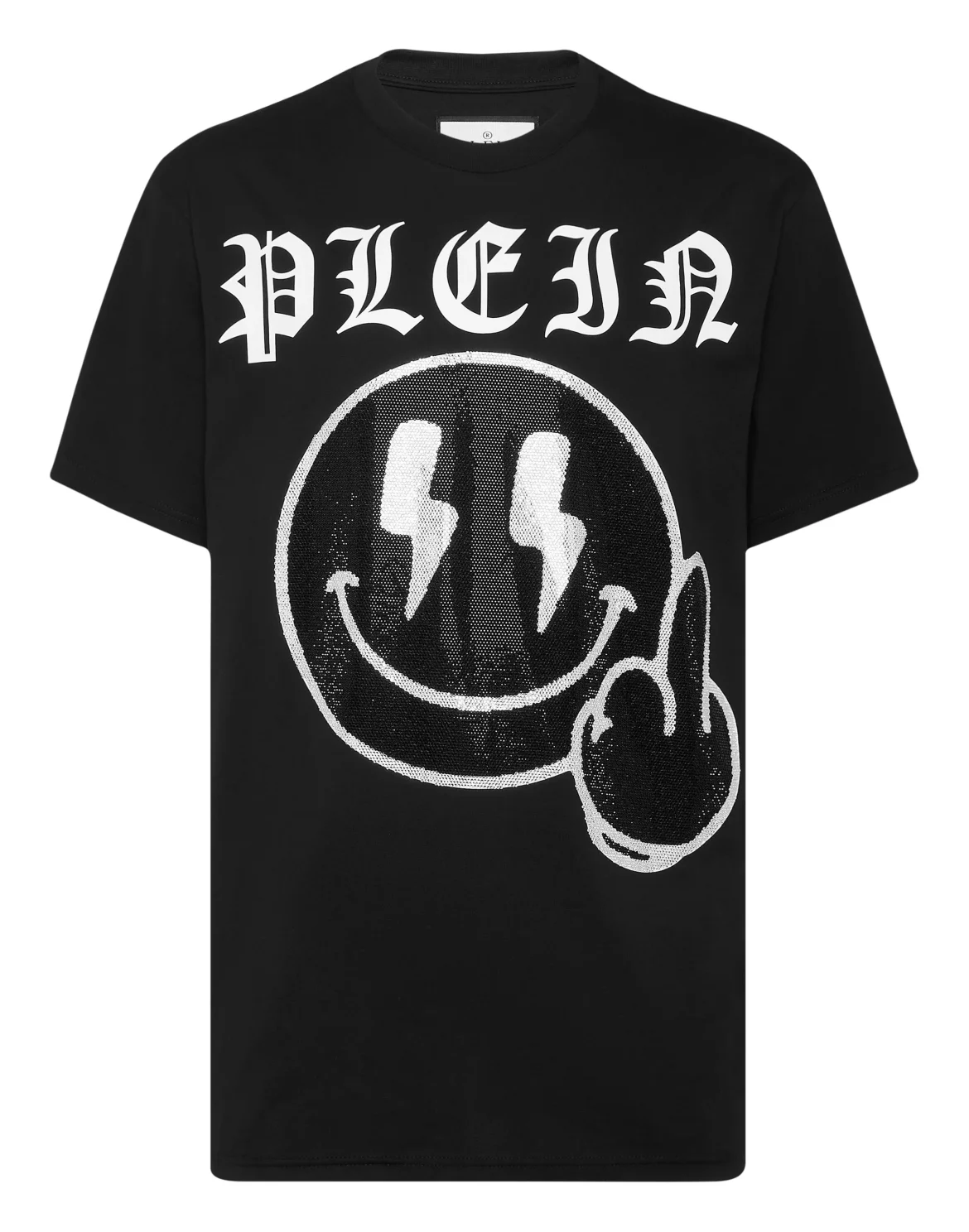 Jersey  T-shirt Round Neck SS Strass Smile, цвет: Черный