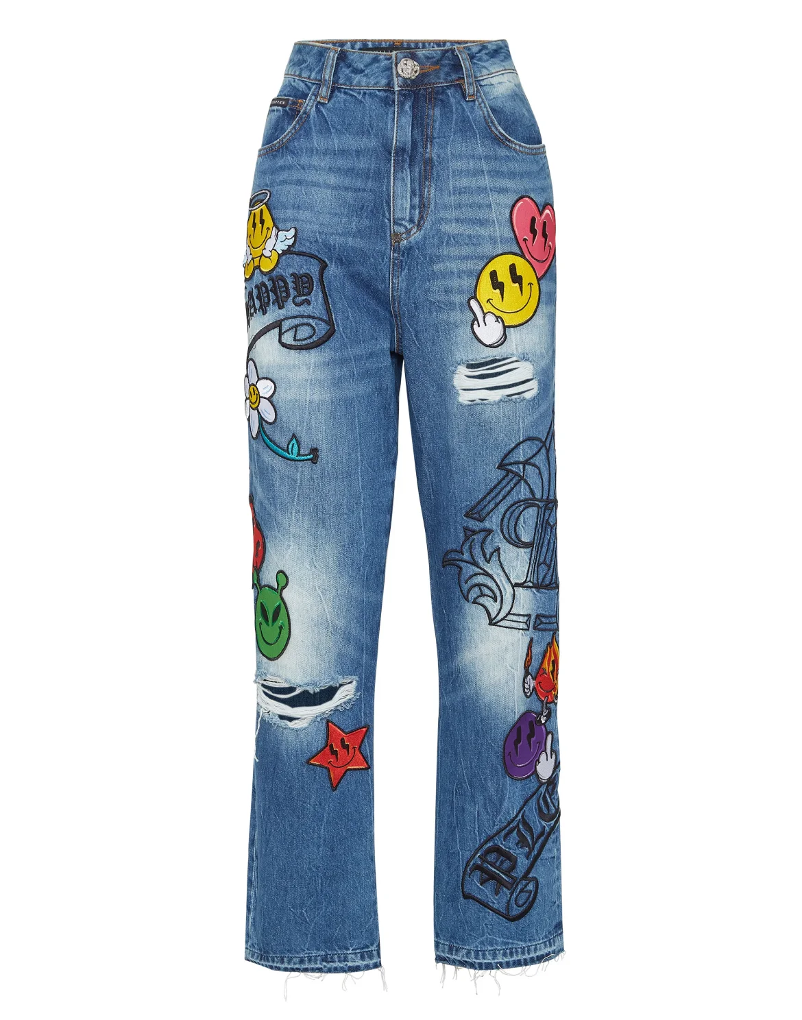 Denim Trousers Loose Fit Smile, цвет: Синий