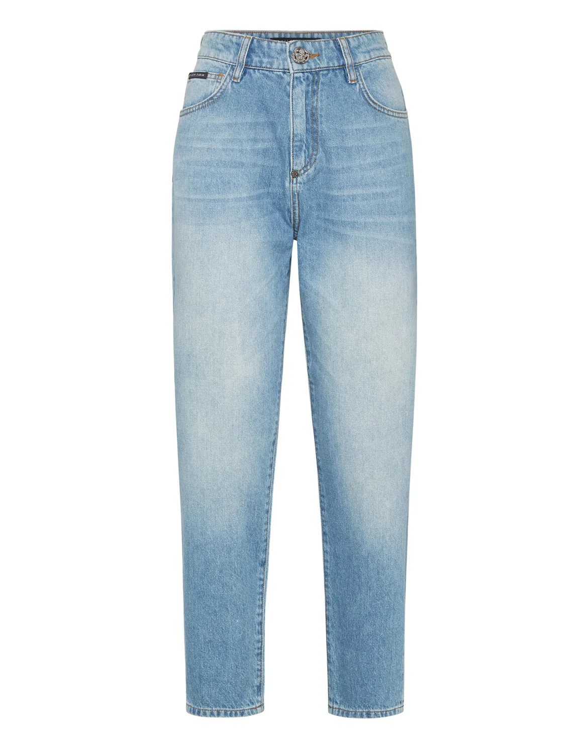 Denim Mom Fit Trousers, цвет: Синий