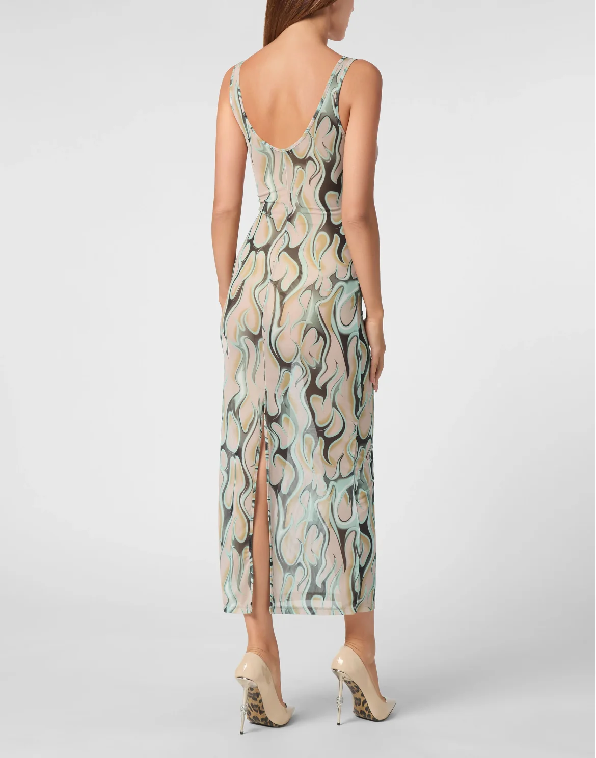 Tulle Tank Top Long Dress Flame, цвет: Розовый