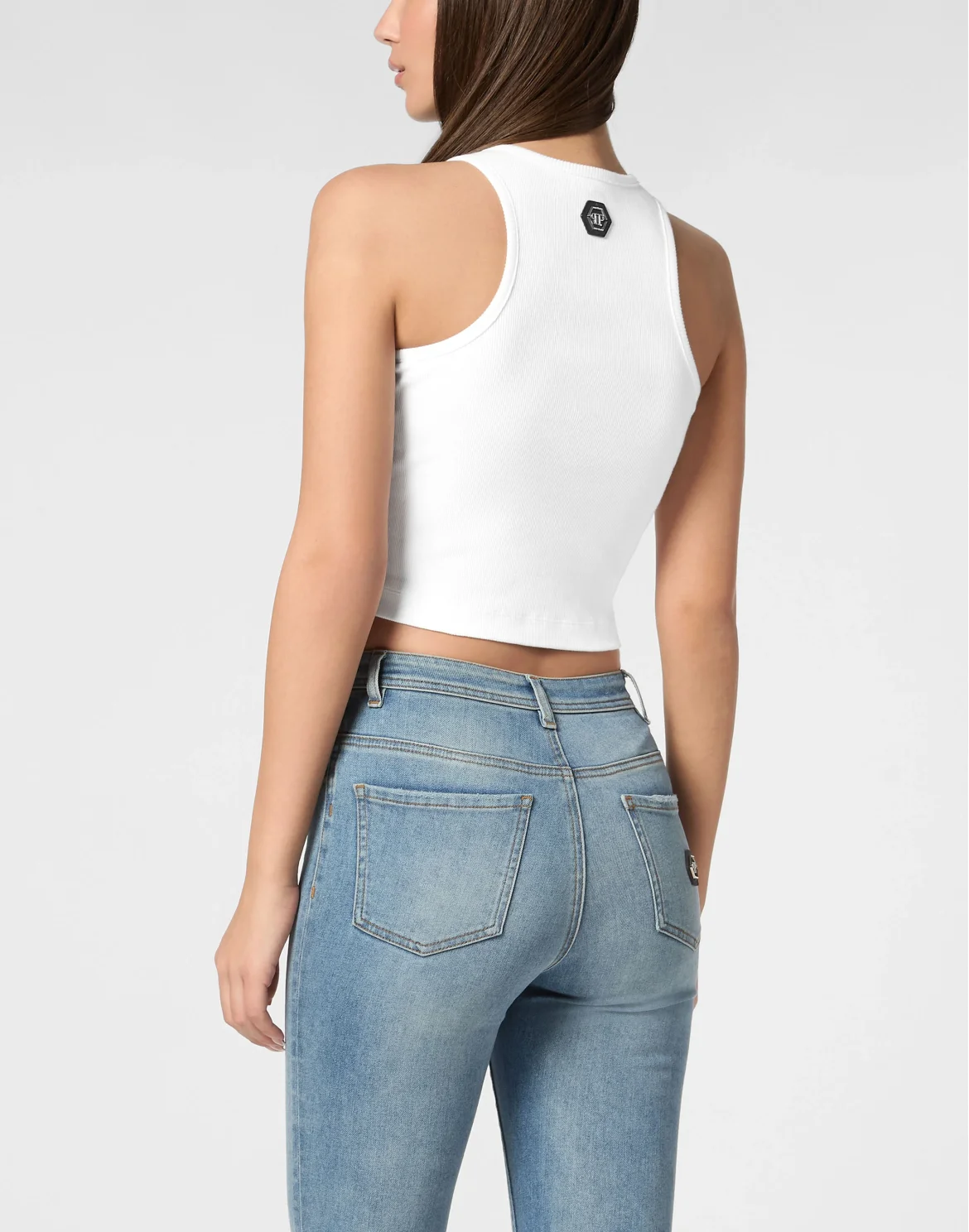 Jersey Rib Tank Top Fringe, цвет: Белый