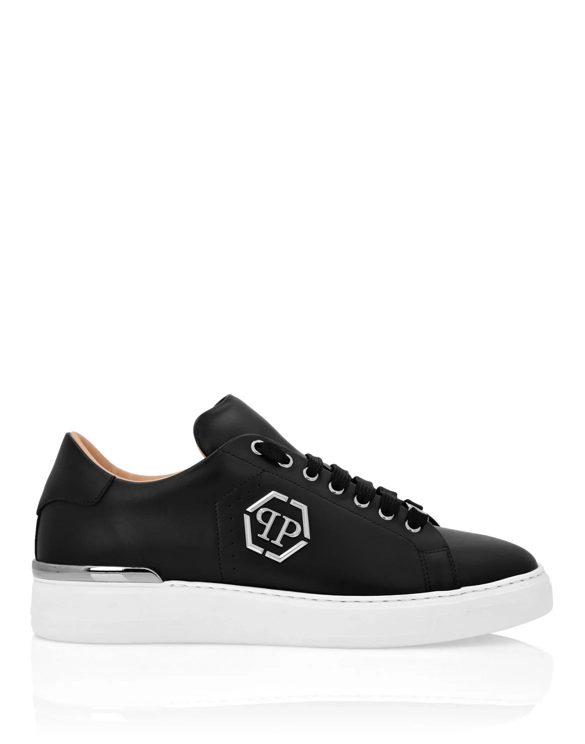 Nappa Leather Lo-Top Sneakers Hexagon, цвет: Черный