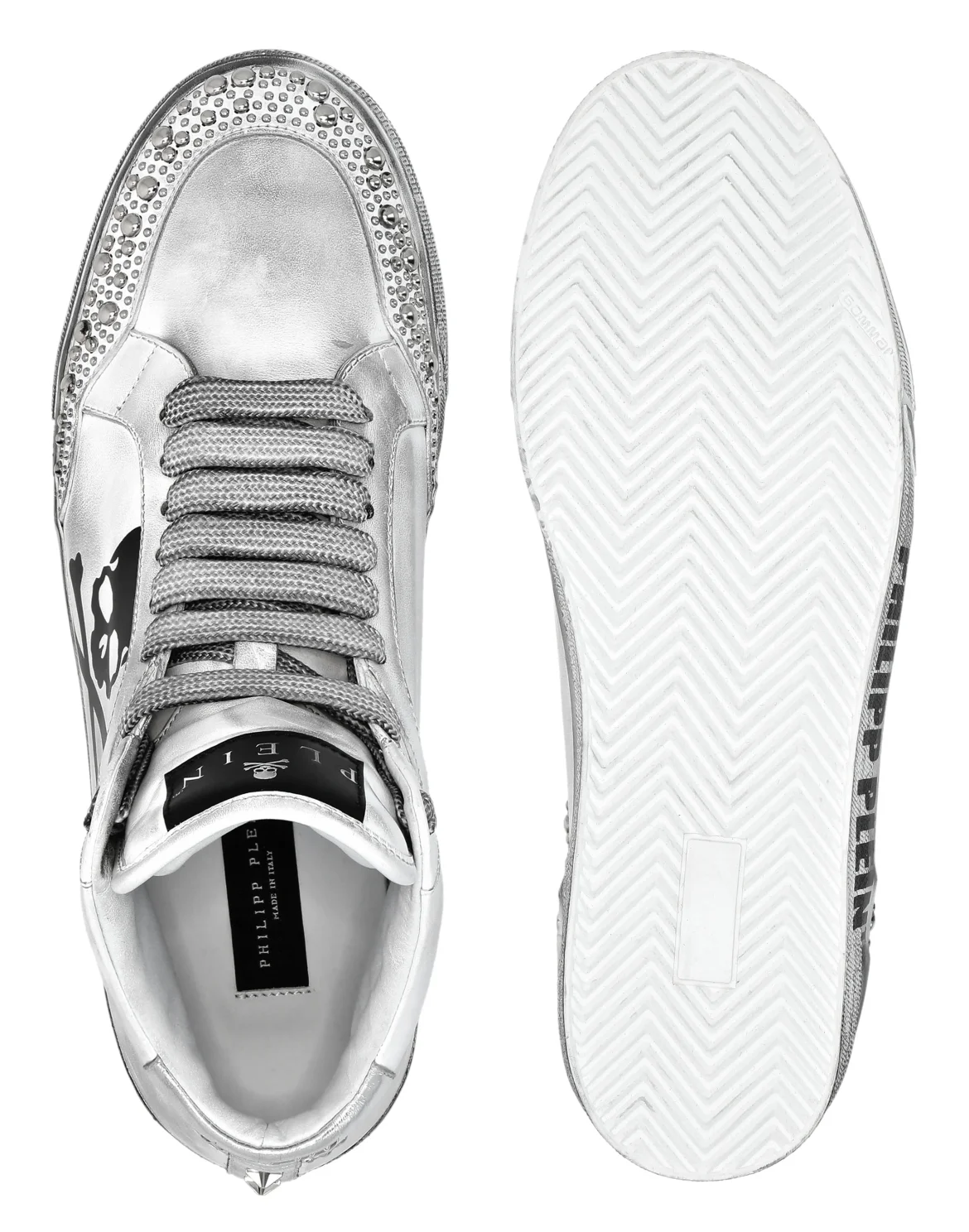 Nappa Leather Hi-Top Sneakers Studs Retrokickz TM, цвет: Белый