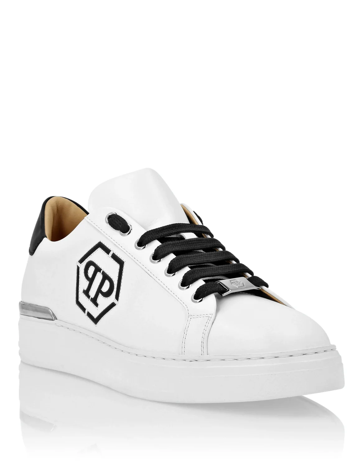 Nappa Leather Lo-Top Sneakers Hexagon, цвет: Черный
