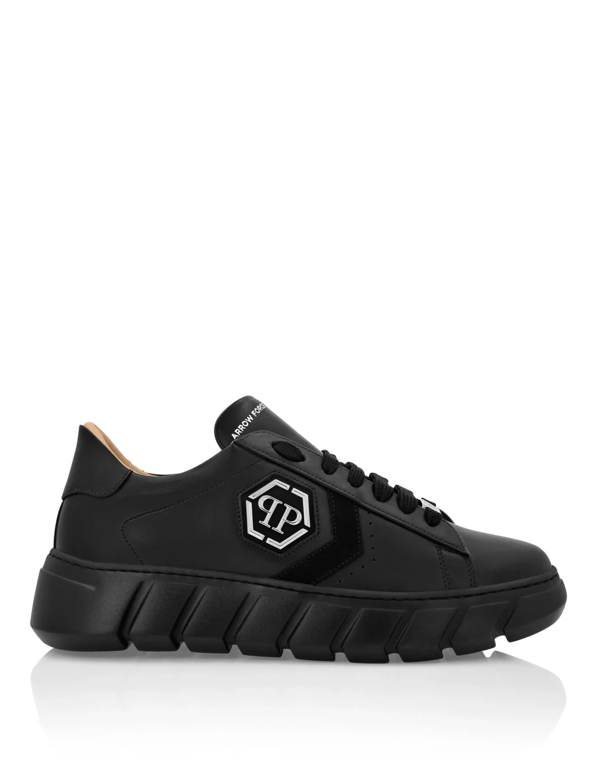 Nappa Leather Lo-Top Sneakers Hexagon, цвет: Черный