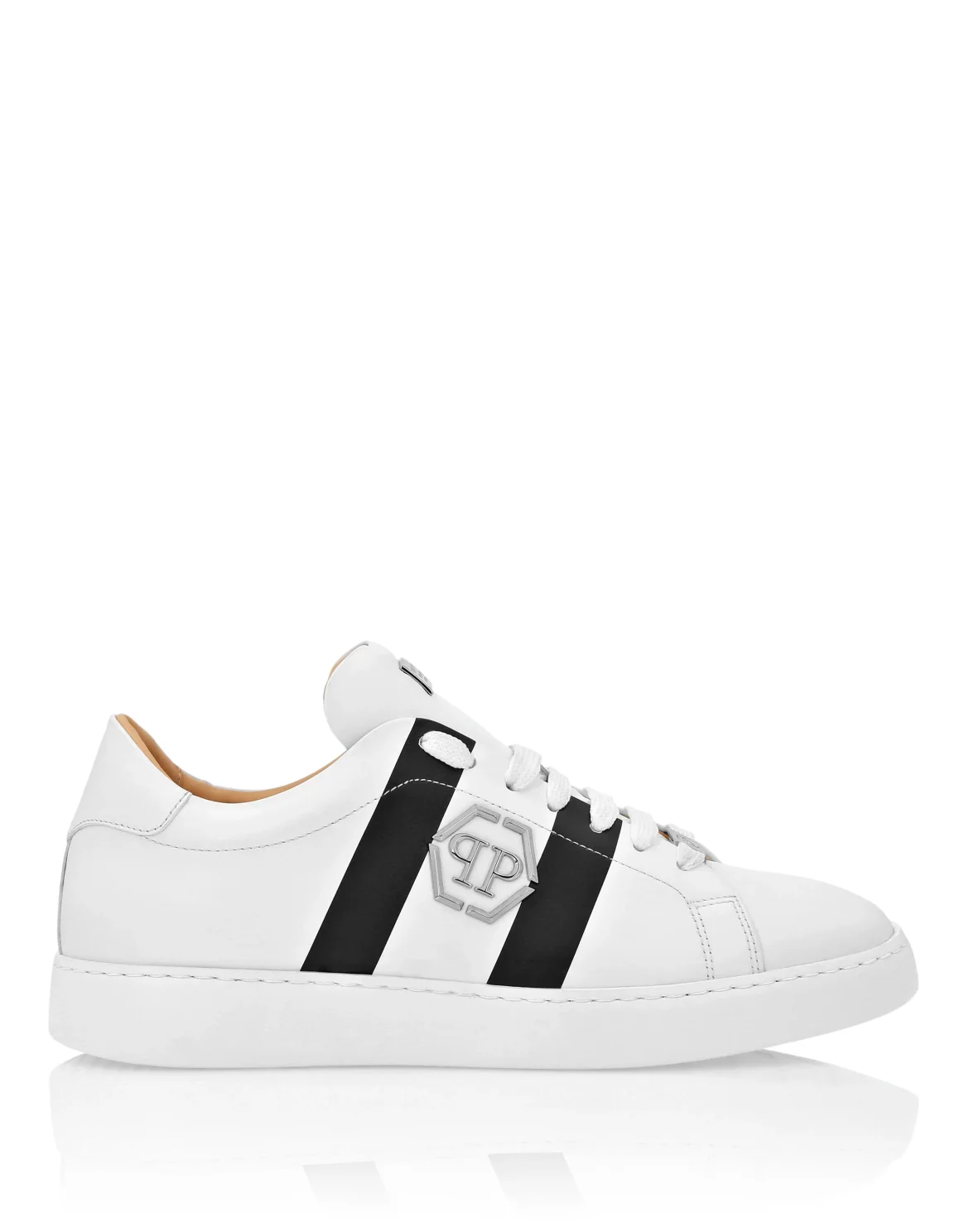 Leather Lo-Top Sneakers Hexagon, цвет: Белый