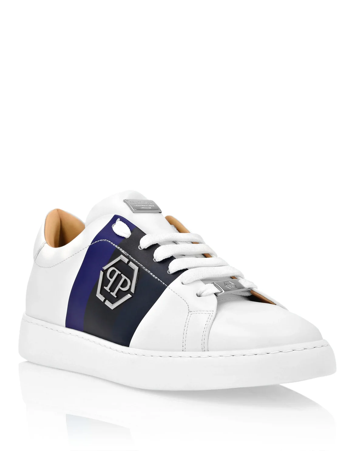 Leather Lo-Top Sneakers Hexagon, цвет: Белый