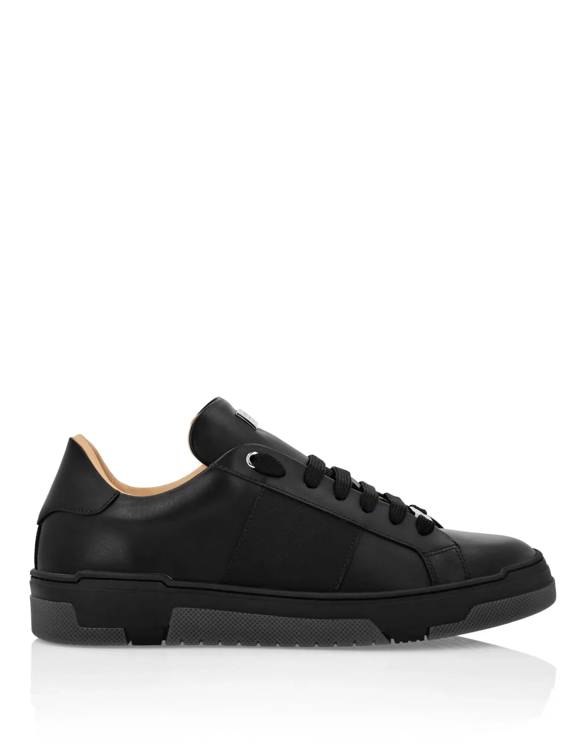 Leather Lo-Top Sneakers Monogram, цвет: Черный