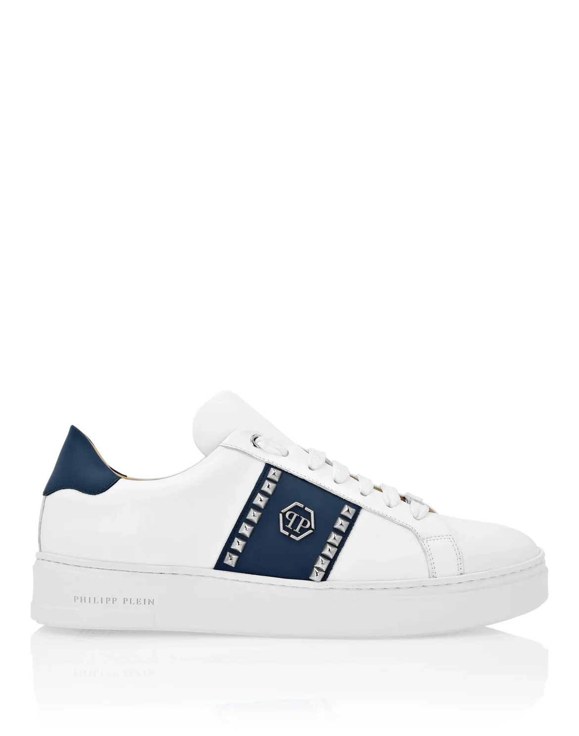 Leather Lo-Top Sneakers Studs, цвет: Белый