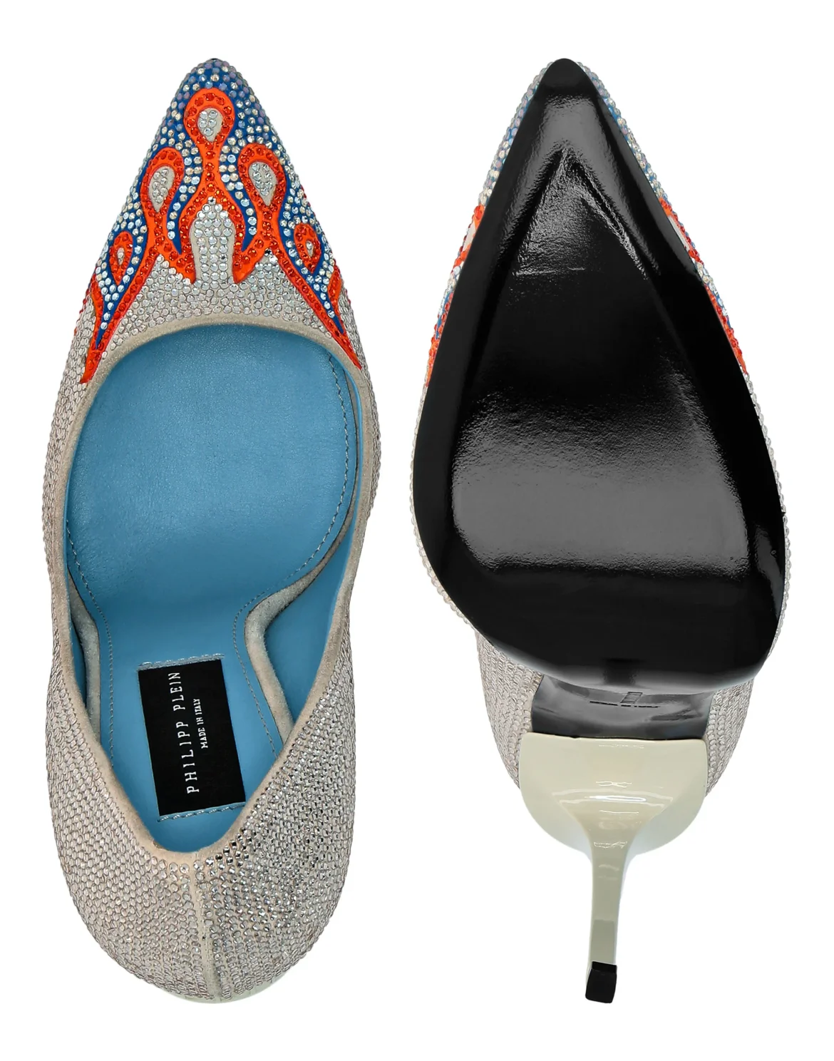 Suede Strass Decollete High Heels Flame, цвет: Бежевый