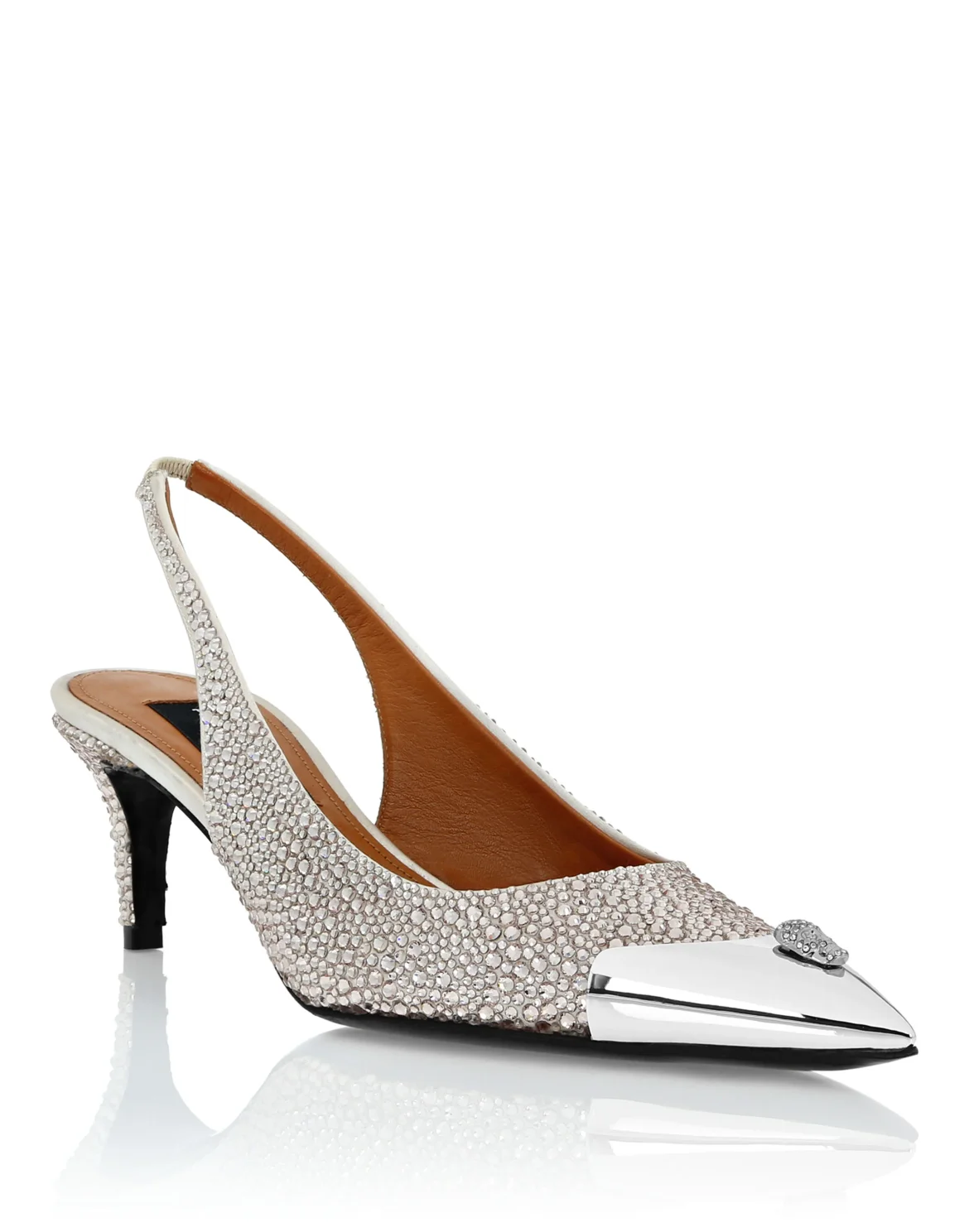 Satin Slingback Mix Strass, цвет: Бежевый