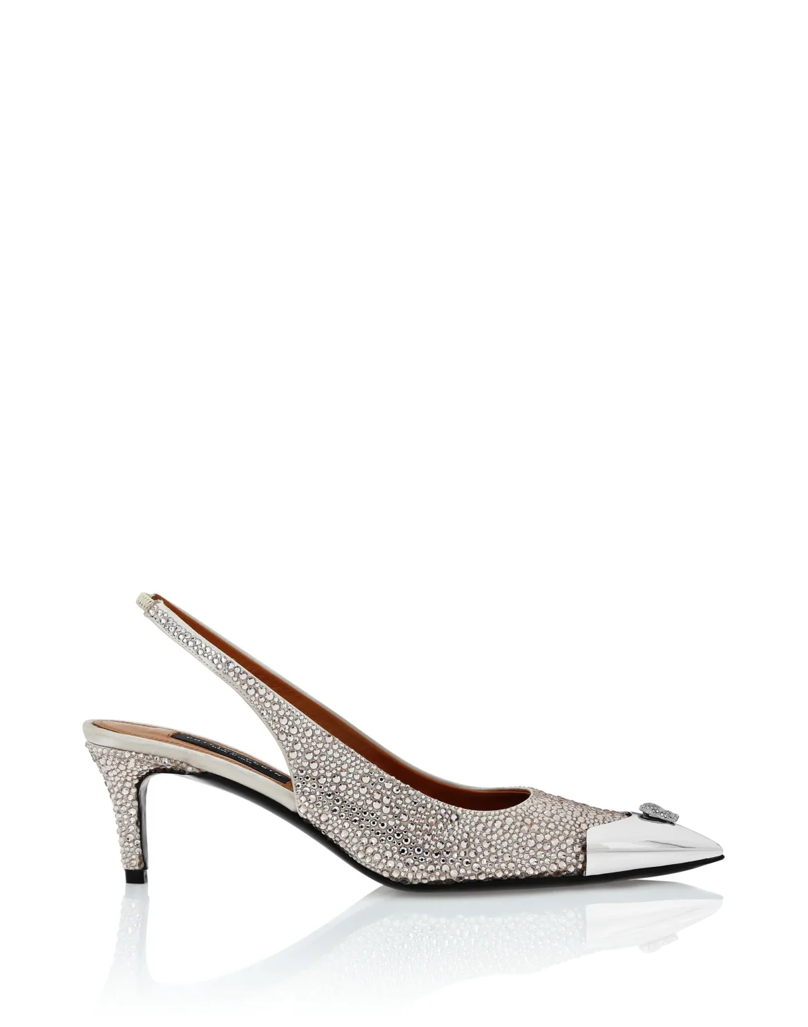 Satin Slingback Mix Strass, цвет: Бежевый