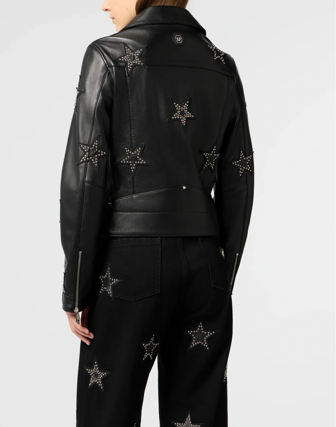 Boxy Biker Jacket Stars, цвет: Черный