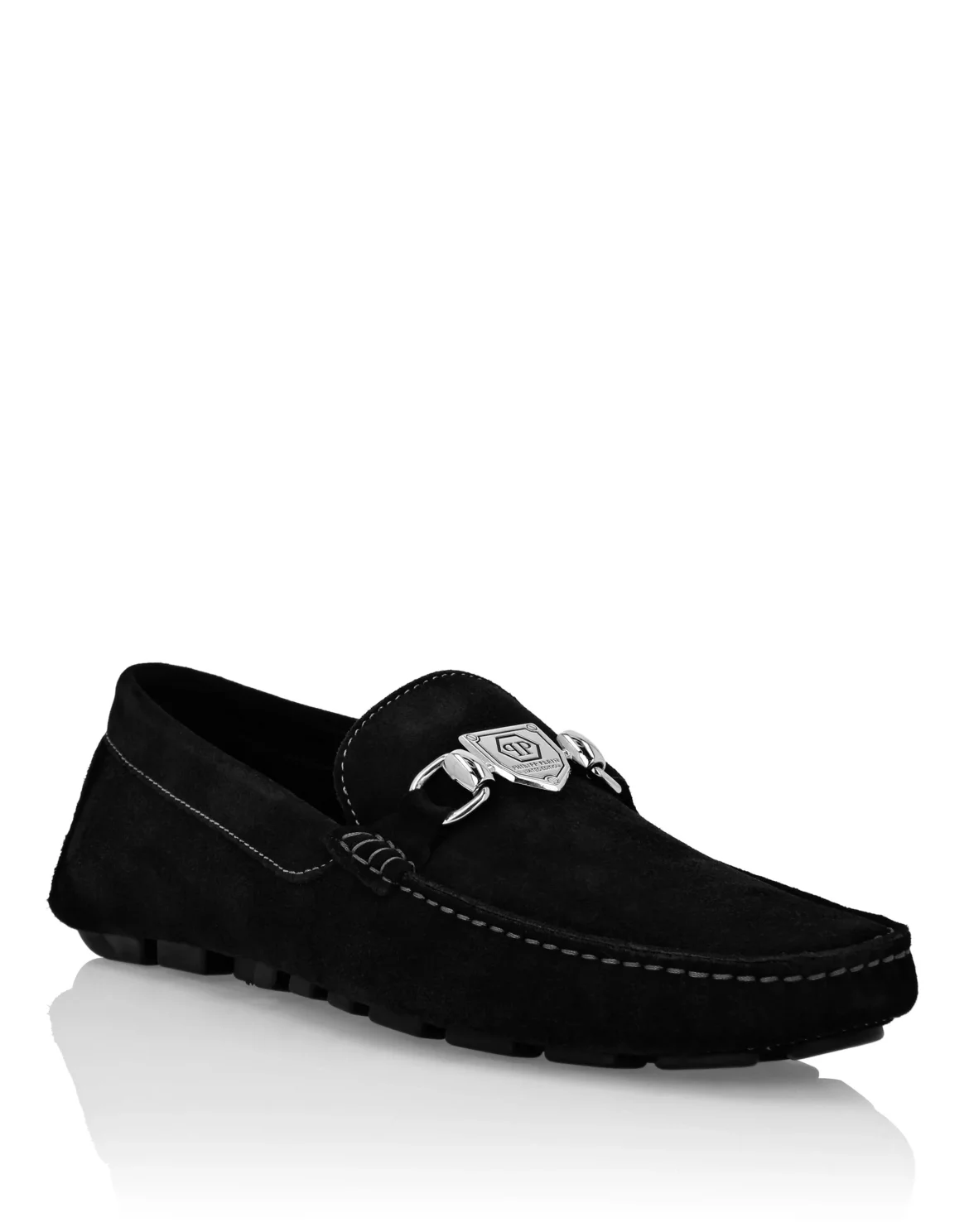 Suede Moccasin Philipp Plein TM, цвет: Черный