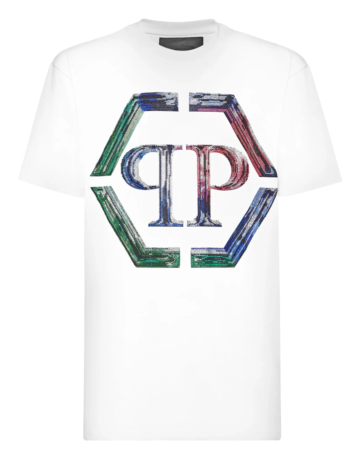 T-shirt Round Neck SS Strass Hexagon, цвет: Белый