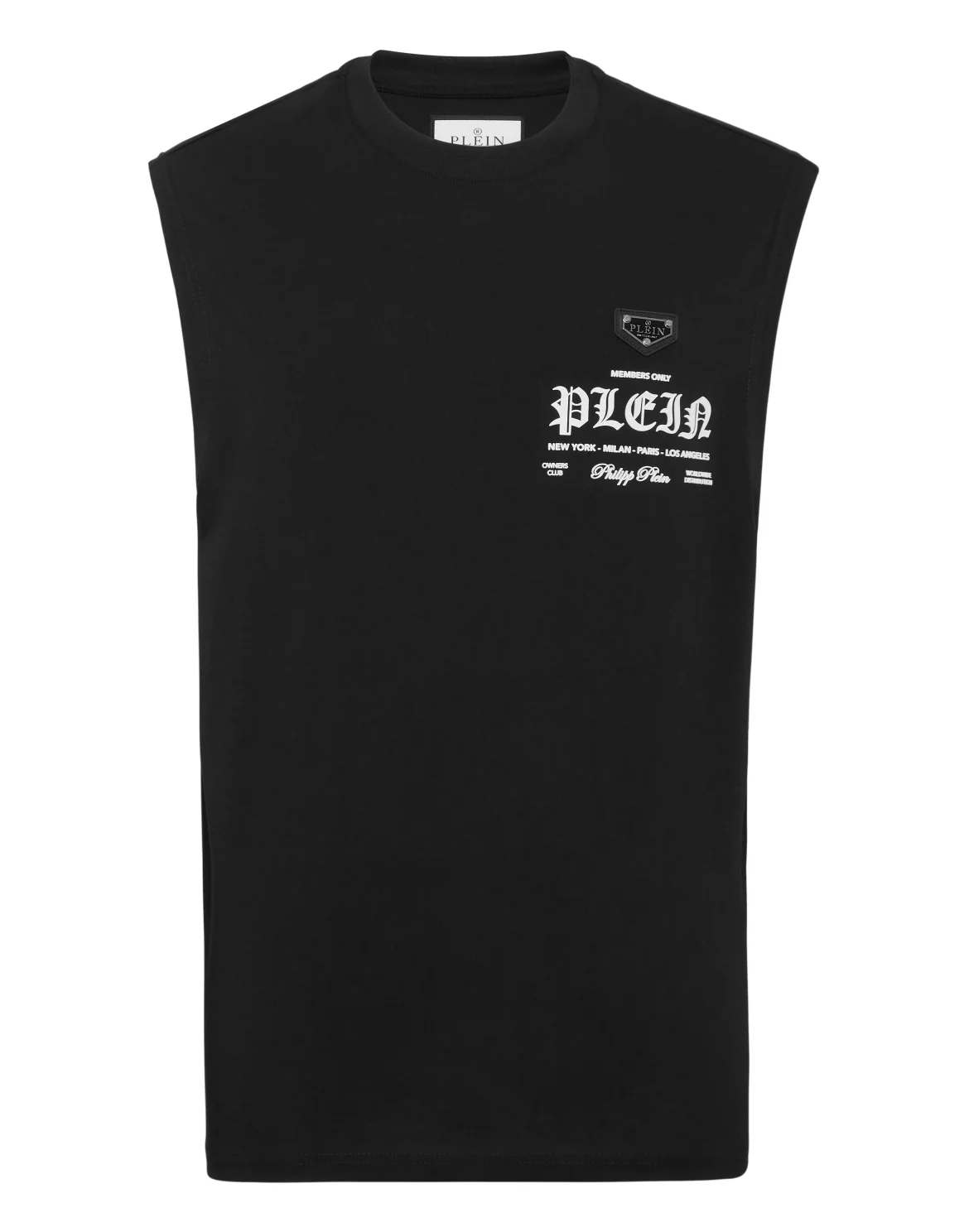 Sleeveless Round Neck T-Shirt, цвет: Черный