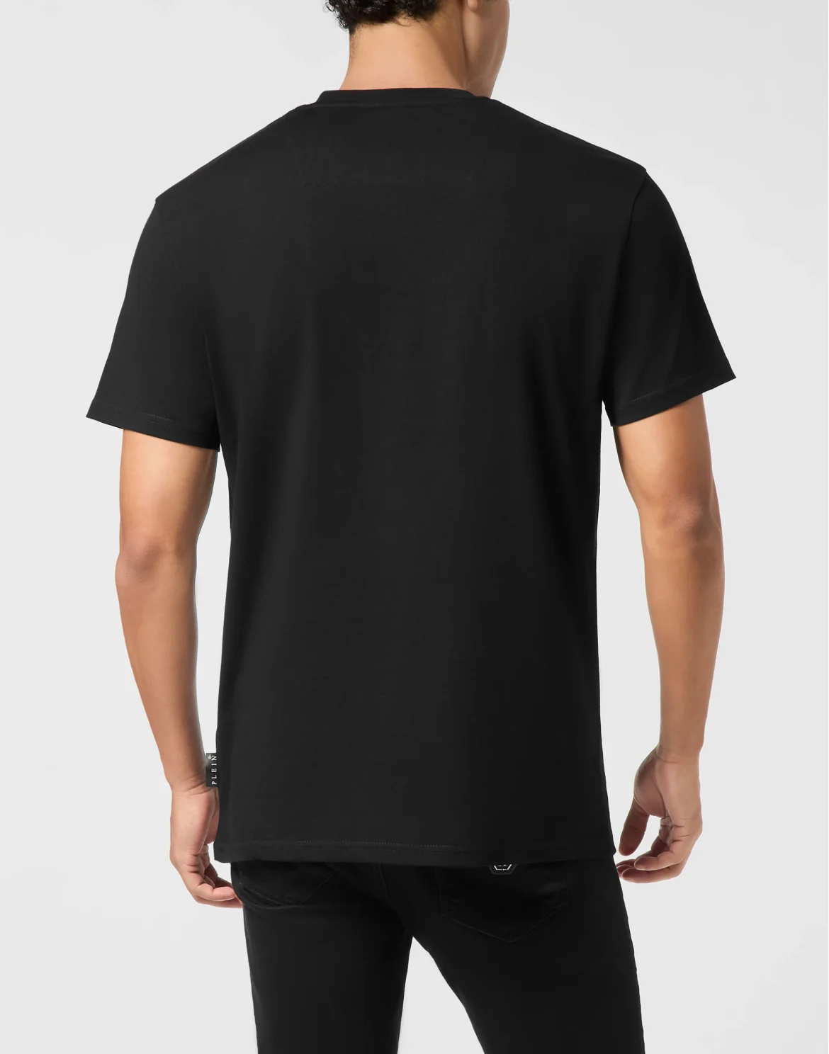 Round Neck T-Shirt Smile Patch, цвет: Черный