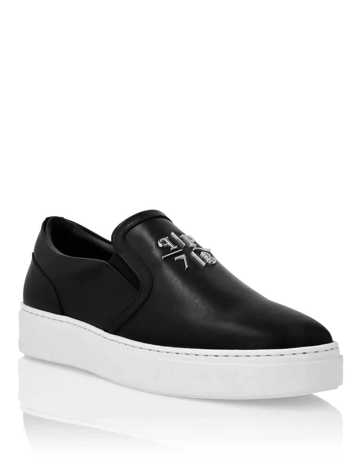 Nappa Leather Slip On Triangle Logo, цвет: Черный