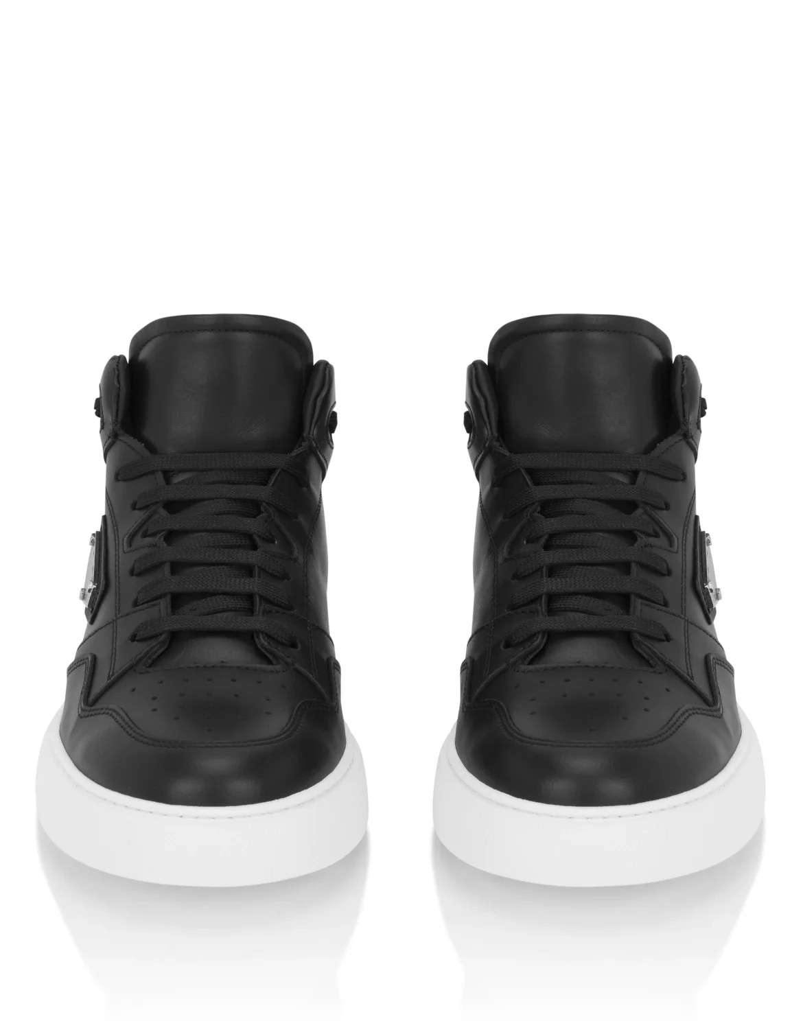 Nappa Leather Mid Top Sneakers, цвет: Черный