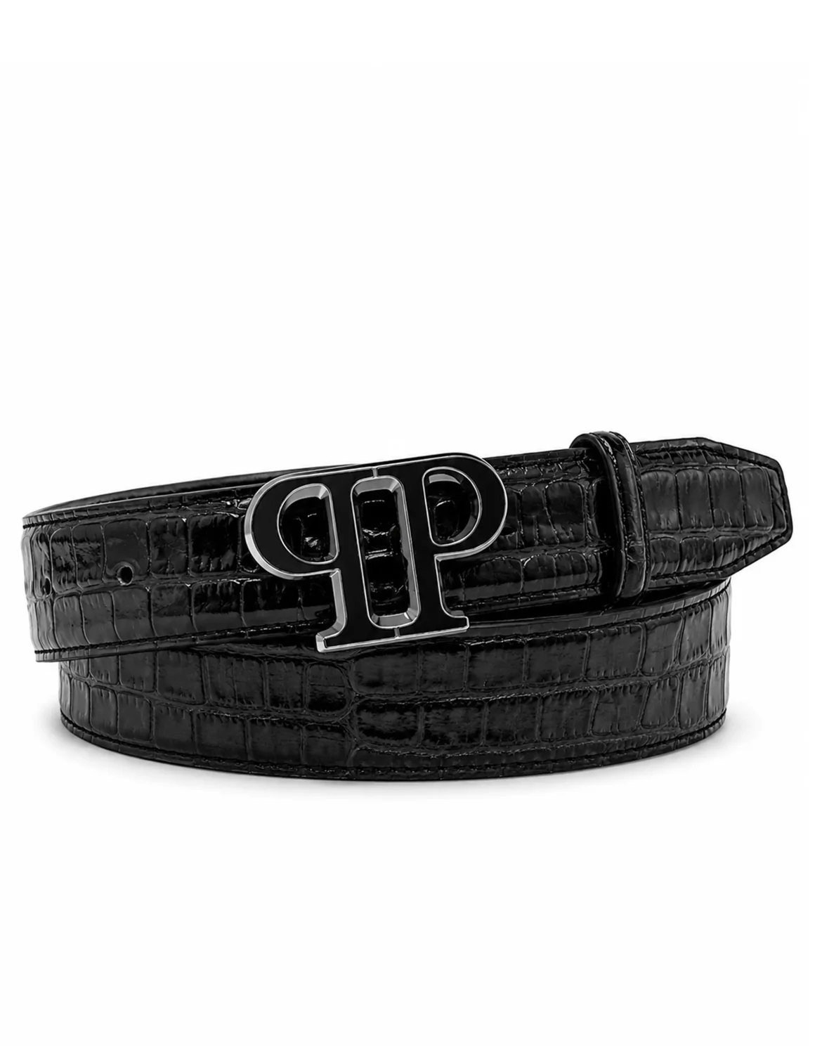 Leather Belt PP Cocco, цвет: Черный