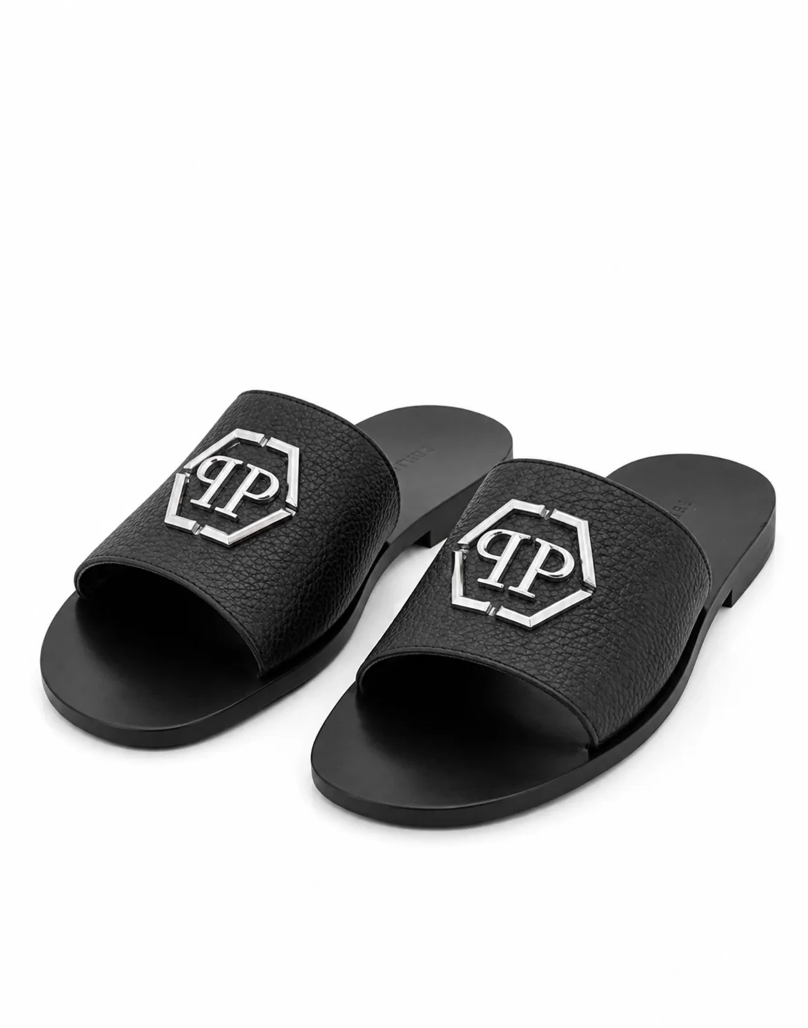 Leather Sandals Big Hexagon, цвет: Черный