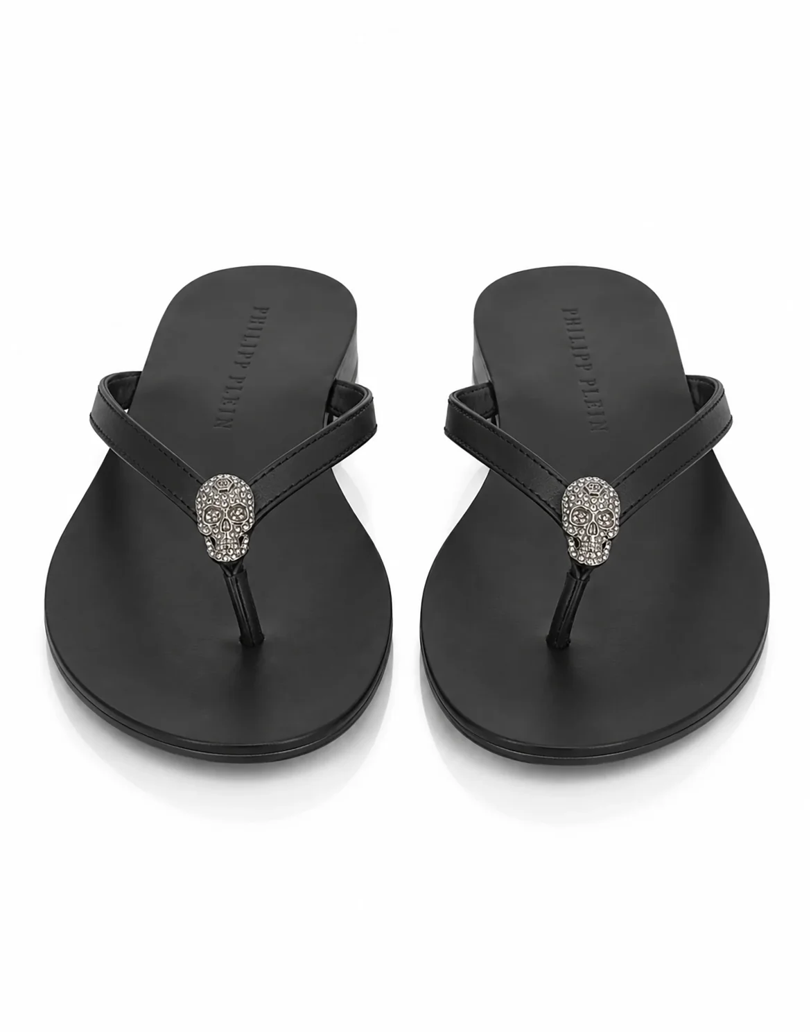 Nappa Flip Flop Sandals Crystal Skull, цвет: Черный