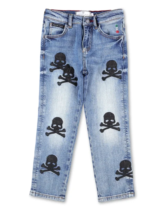 Denim Trousers Skull