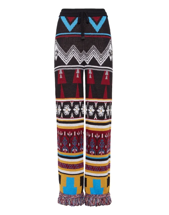 Wool Jogging Trousers Fringe Navajo