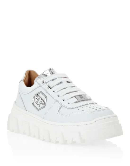 LEATHER LO-TOP SNEAKERS HEXAGON
