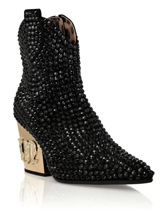 CowBoy Mid-Heel Boots  Gothic Plein with Crystals