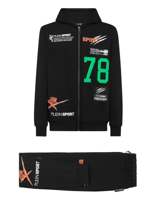 Jogging Tracksuit: Hoodie Sweatjacket/Trousers Multilogo