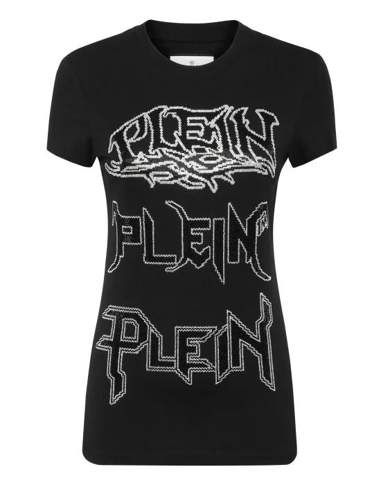 T-shirt Round Neck Sexy Pure Fit Crystal