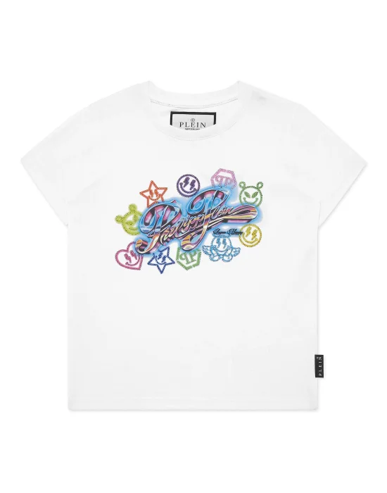 T-shirt Round Neck SS Strass Smile