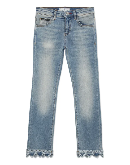 Denim Trousers Loose Fit Heart