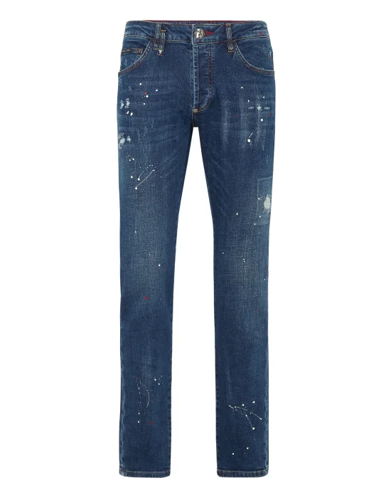 Denim Super Straight Cut Trousers Skull&Bones