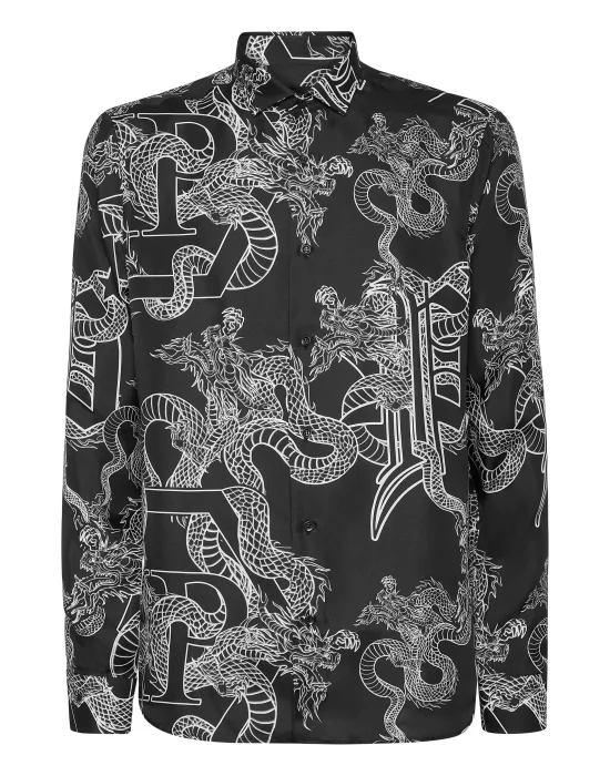 Silk Shirt Sugar Daddy Cut Long-Sleeve
