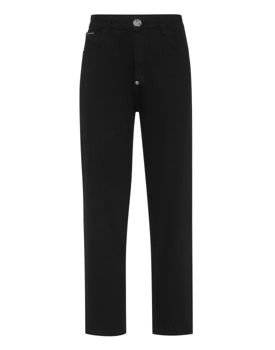 Denim Trousers Mom Fit Hexagon