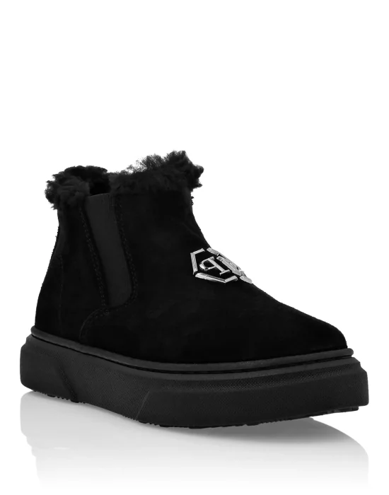 Eco Shearling Suede Anckle Boots