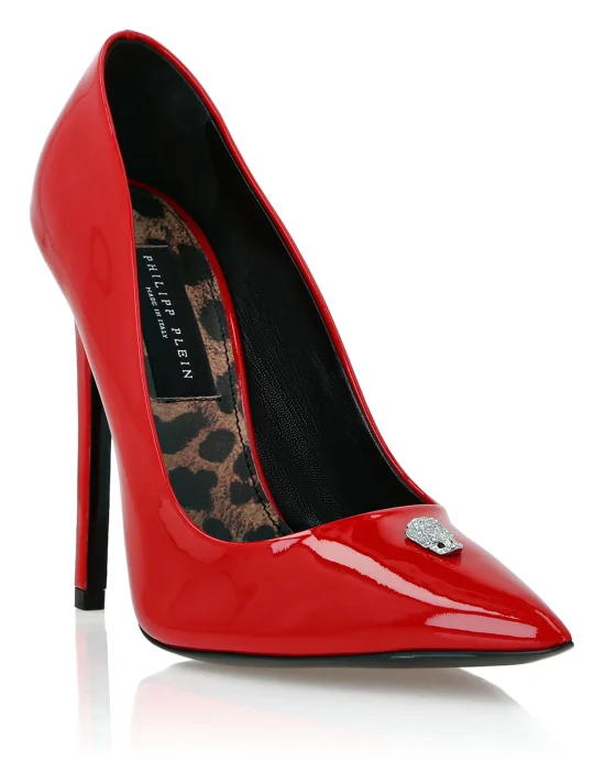 Patent Leather Decollete Hi-Heels Skull strass